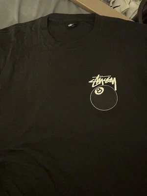 Camiseta Stussy 8 Ball Gráfica Vintage Talla XL Negra Foto 1 de 4