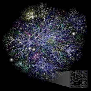 Mapa de Internet Mapa de red Diagrama Gráfico Computadoras Nodo Póster Carrito Impresión 24 x 24" - Imagen 1 de 2