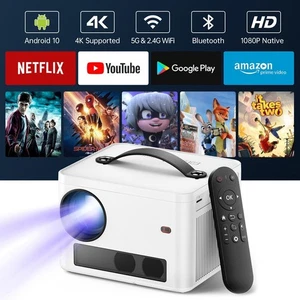 Native 1080P Projector WiFi Bluetooth Portable Home Theater For Android iPhone - Picture 1 of 8