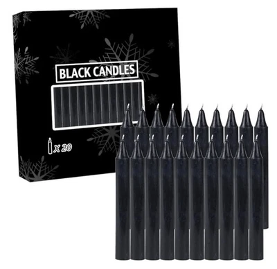 20 piezas Velas Negras-Ritual Mágico Pequeño Mini Hechizo Carillón Pequeño,  Foto 1 de 3