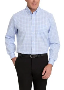 Kirkland Signature Mens Traditional Fit Dress Shirt Turquoise Plaid 18 32/33 NWT - Picture 1 of 8