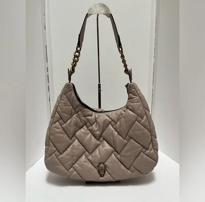 Bolso Hobo Kurt Geiger Kensington Cuero Suave Beige Suave Acolchado Foto 1 de 4