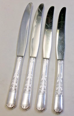 4 CUCHILLOS DE CENA ROYAL YORK-ORNADOS/ELEGANTES 1937 PLACA TUDOR-ONEIDA Foto 1 de 2
