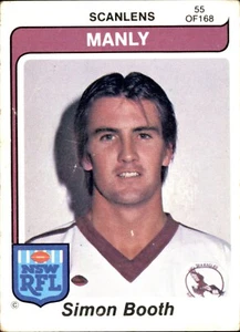1980 MANLY SEA EAGLES SCANLENS RUGBY LEAGUE CARD #55 SIMON BOOTH - Picture 1 of 2