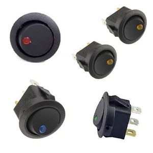 KIT 4 Pz. interruttore rotondo luminoso spia led 24V 10A 4 colori da pannello - Foto 1 di 6