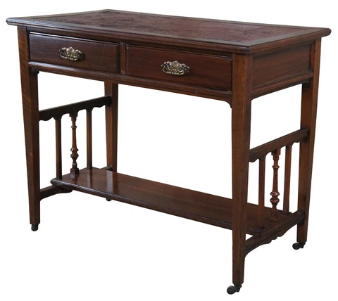 Antique Thomas Turner Manchester English Mahogany Writing Desk Library Table 36" Cover