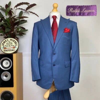 Terno moderno Ralph Lauren etiqueta roxa (42R) BESPOKE feito à mão pico 2 peças - Imagem 1 de 4