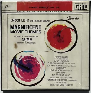 3 3/4 ~ Enoch Light Magnificent Movie Themes ~ Command 4 Track Reel To Reel Tape - Picture 1 of 3