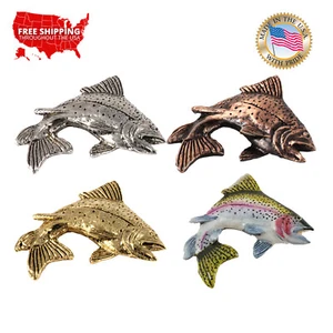 Pin o imán de refrigerador de solapa de pescado premium trucha Steelhead, F036PR - Imagen 1 de 9
