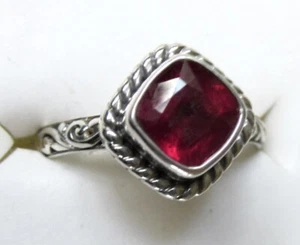Anillo artesanal rubí Niassa / talla 7 / plata esterlina 925 / 2,3 quilates, 3,4 g - Imagen 1 de 5