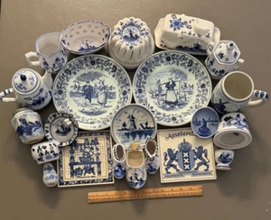 DELFT BLUE DUTCH HOLLAND CERAMIC POTTERY DELFTWARE BUILD A LOT COMBINED SHIPPING - Picture 1 of 161