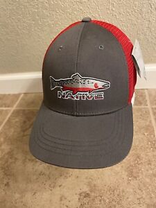 NWT! Native Rep Your Water Fish Fishing Hat Red SnapBack Fish Cap - H16
