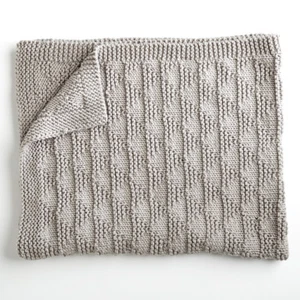 SUPER CHUNKY KNIT/PURL STITCHES TEXTURED TRIANGLES BLANKET KNITTING PATTERN - Picture 1 of 1
