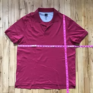 Black Saks Fifth Avenue Slim Fit Wine Color Golf Polo Short Sleeve Shirt XXL - Picture 1 of 3