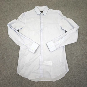 Camisa Emporio Armani Para Hombre PEQUEÑA Azul Mezcla Algodón Manga Larga Abotonada Talla S - Imagen 1 de 13