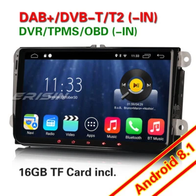 OPS Android 8.1 DAB+ 8-Kern Autoradio Für VW Passat Polo Golf Tiguan T5 Multivan - Bild 1 von 4