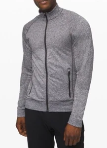 Chaqueta Lululemon Engineered Warmth •Hombres L•Lana Merino Gris Cremallera Completa Tren M3CLKS - Imagen 1 de 14