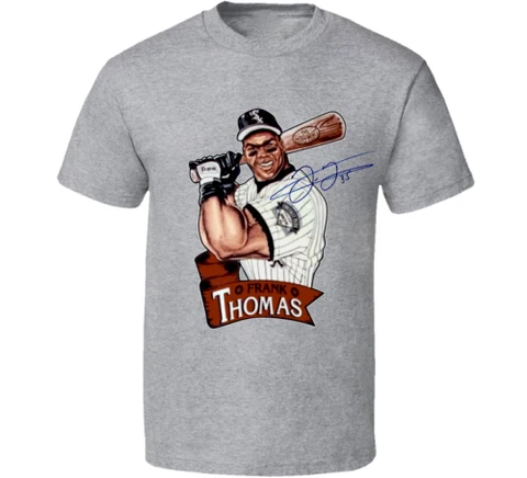 Chicago White Sox Vtg Frank Thomas Cotton Sport Grey All Size Shirt Cover