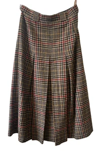 Aquastcutum, Checked, Midi Skirt, Women's W36 - Picture 1 of 7