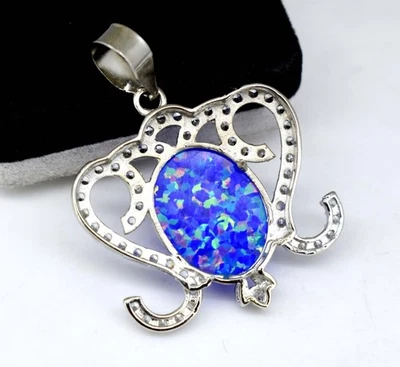 Splendido ciondolo in argento sterling 925 massiccio opale aura curativa... - Immagine 1 di 4