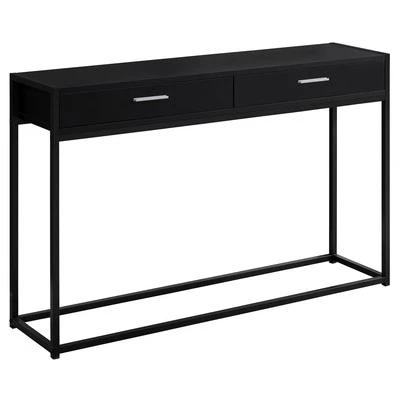 Mesa console armazenamento estreito acento moderno contemporâneo preto MDF - Imagem 1 de 4