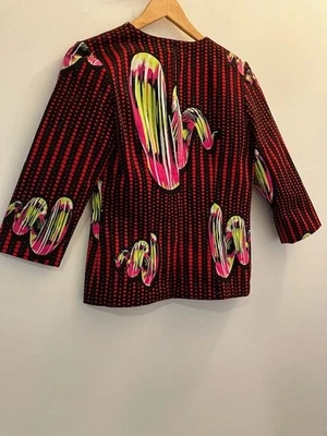 Nuevo Blazer Mujer Estampado Africano Rojo y Verde  Foto 1 de 4