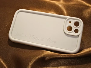 Protective Lined IPhone 13 Milk White Personalised Engraved Case Cover - Picture 1 of 6