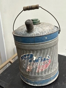 Vintage Galvanized Delphos Kerosene Can 5 Gal. wooden Handle - Picture 1 of 7
