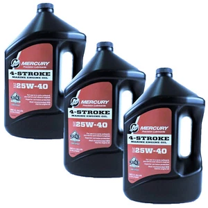 Mercury Marine/Mercruiser OEM 4 Stroke 25W40 Oil Case of 3 Gallons 92-8M0078628 - Picture 1 of 12