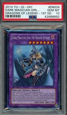 Yugioh 1st Dark Magician Girl The Dragon Knight DRLG-EN004 PSA 10 GEM MINT SCR - Image 1 of 2
