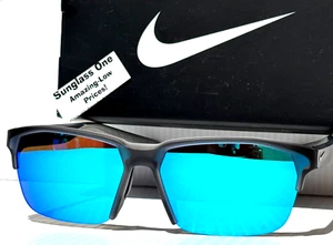 NEW NIKE MAVERICK FREE M Dark Grey Frame Blue Mirror Lens Sunglass CU3745 021 - Picture 1 of 17