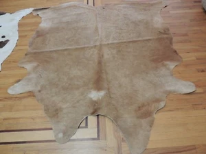 New COW HIDE Rug 6x8, 6x9 Hair on Natural leather Area Decor upholstered Brown - Picture 1 of 8