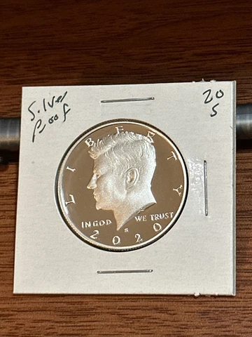 2020 S SILVER PROOF KENNEDY HALF DOLLAR .999 Silver Free Shipping Cover