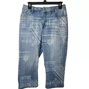 Vintage Material Bandana Print Flat Front Capri Pants Ladies Size 8 - Picture 1 of 5