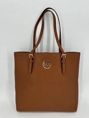 Michael Kors Travel Large Saffiano Leather Tote Bag Ladies Brown Gold Logo - Image 1 of 4
