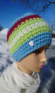 Gehäkelte Mütze (in Handarbeit selbst gehäkelt) 55-57cm Kopfumfang - Bild 1 von 24