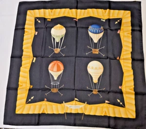 NEU Bvlgari Seidentuch von David Pizzigoni Heißluftballons Design schwarz & gelb - Bild 1 von 8