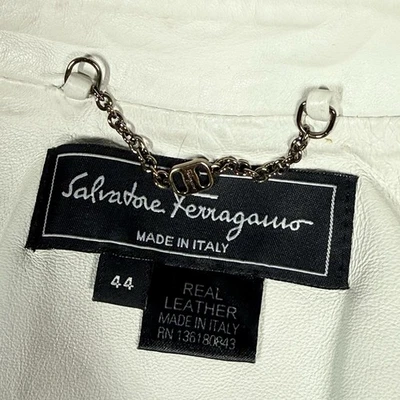 Chaqueta para mujer SALVATORE FERRAGAMO de cuero de 5 botones talla 44 con certificado de autenticidad **DISTURDIDA** Foto 1 de 4