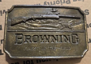 Browning "Finest In The Field" fibbia cintura vintage Indiana metallo artigianale usata - Foto 1 di 3
