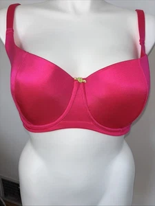 Cacique Women’s Bra 40DDD Vibrant Hot Pink Sexy Scoop Lined Balconette Underwire - Picture 1 of 8