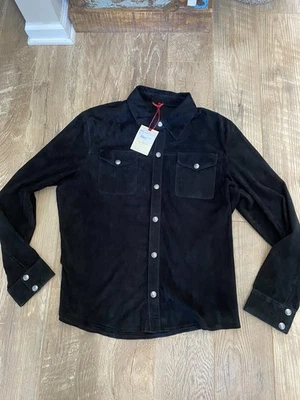 Iron and Resin Roughneck Shirt Goat Suede Leather Black XXL New with Tags - Image 1 of 4