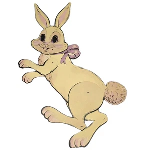 Beistle Co. Bunny Rabbit Die Cut Jointed 32" Tall Vintage Easter - Picture 1 of 13
