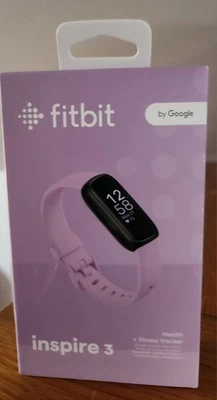 NIB Fitbit Inspire 3 Health and Fitness Tracker Black Case with Lilac Bliss Band - Image 1 of 4