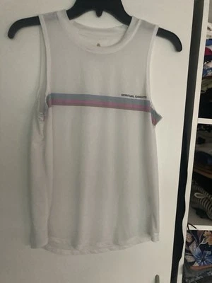 Camiseta sin mangas Spiritual Gangster Muscle para mujer pequeña S color blanco yoga gimnasio Foto 1 de 4