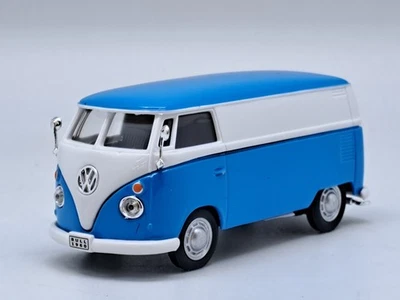 CARARAMA, VOLKSWAGEN Type 1 Van Samba Bleu et blanc, échelle 1/43, CAR60358 - Photo 1/4