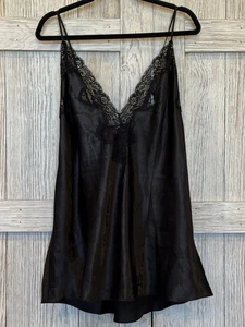 Hips And Curves Lace Babydoll Satin Mini Slip Dress 2X Black Gothic Y2K - Picture 1 of 5