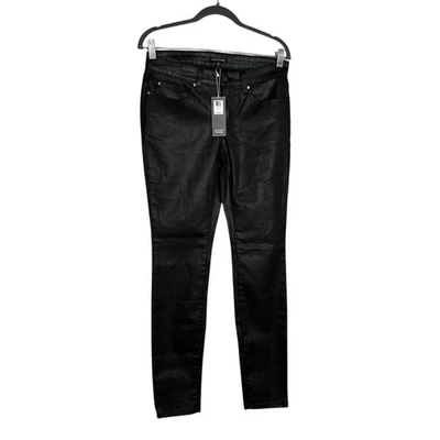 Pantalones de mezclilla ajustados recubiertos de mezcla de algodón orgánico negros Eileen Fisher talla 6 nuevos con etiquetas Foto 1 de 4