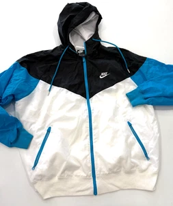 Nike Windbreaker Jacket Men's Size M Loose Fit Blue Black White - Picture 1 of 12
