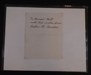 Signed Arthur Compton Handwritten note / autograph - Picture 1 of 1