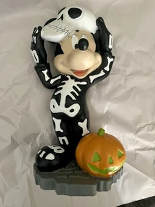 Mickey Mouse Halloween Skeleton Pumpkin Fall Statue Disney Figure Brand New - Picture 1 of 3